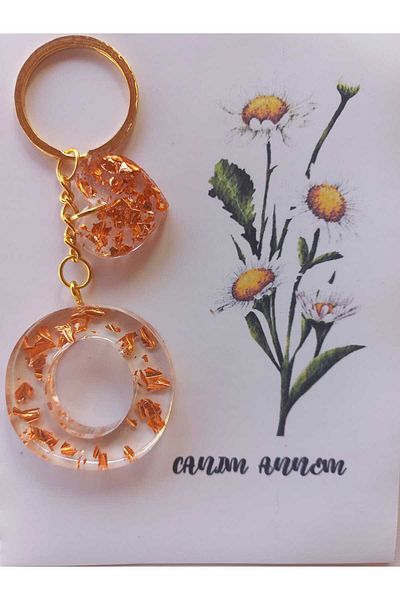demirbasavm Mother's Day Special Handmade O Letter Epoxy Keychain