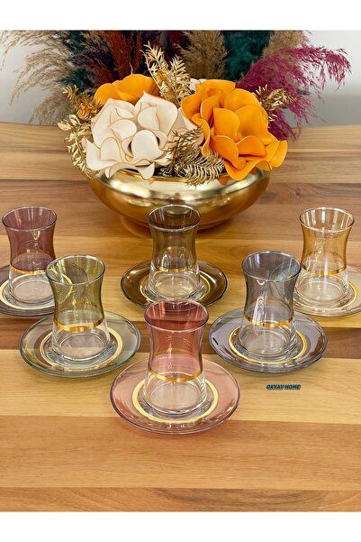 P&ORA PREMIUM KITCHEN PRODUCTS 6-Person 6-Color Special Design Tea Set, Tea Set, Tea Cup, Gift, Dowry Box, Luxury