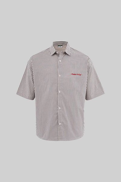 Machinist Men's Stripe Oversize Black Striped Shirt