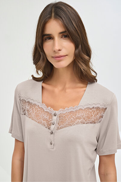 Sevim 16762 KADIN TAŞ BASKILI PİJAMA TAKIM