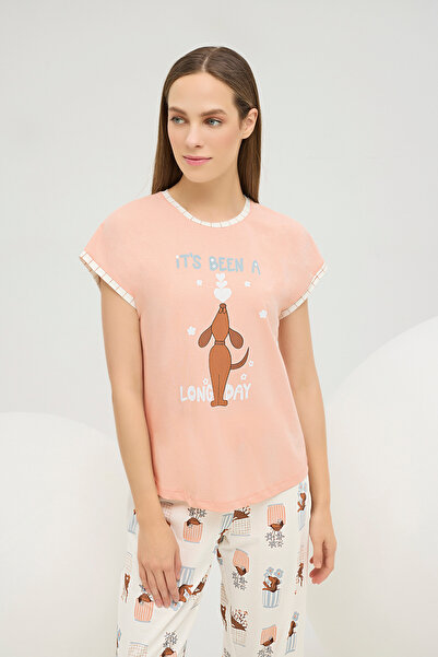 Sevim 16610 KADIN BASKILI KISA PİJAMA TAKIM