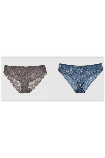 DEEP SECRET Gray Blue Lace 2 Pack Panties Ds 200201 Ku