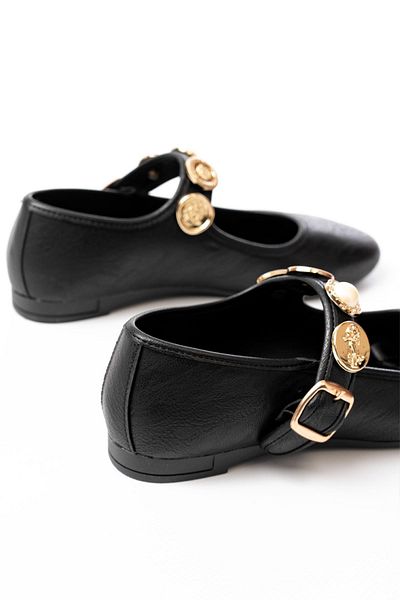 Moda Asmira Inf-6363 Black Helmet Buckle Casual Shoes