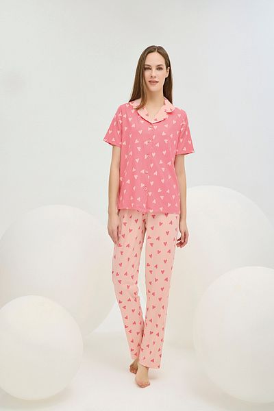 Sevim 16394 Women's Buttoned Pajama Suit
