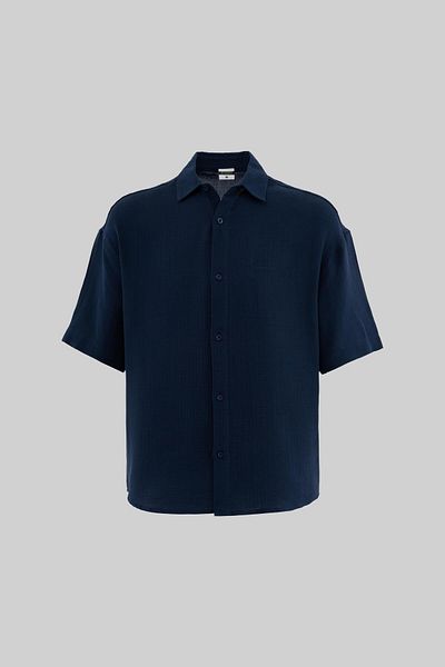 Machinist Men's Basic Cotton Navy Blue Shirt