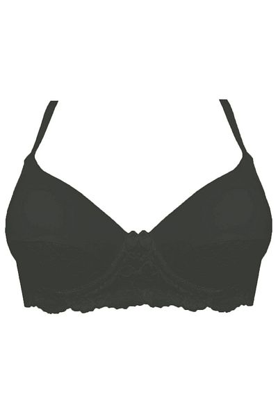 DEEP SECRET Black Micro Lace Detailed Covered Bra Ds200586water