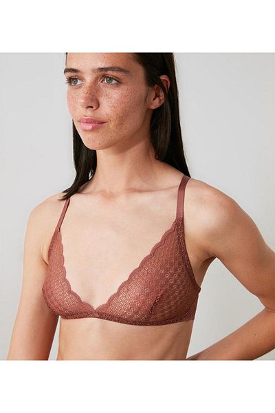 DEEP SECRET Brown Lace Back Detailed Soft Bralet