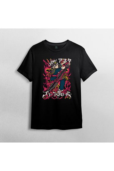 Pixxa Μπλουζάκι από 100% βαμβάκι μαύρο τριφύλλι Asta Unisex Crew Neck T-shirt Model 4