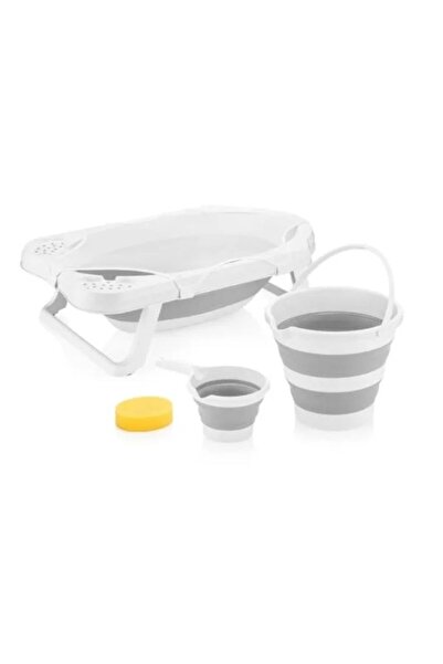 Genel Markalar 5'li Katlanabilir Bebek Banyo Küvet Seti (GRİ)