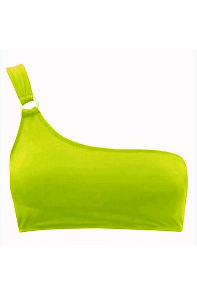 DEEP BEACH Single Shoulder Ring Bikini Top - Db20010Bu