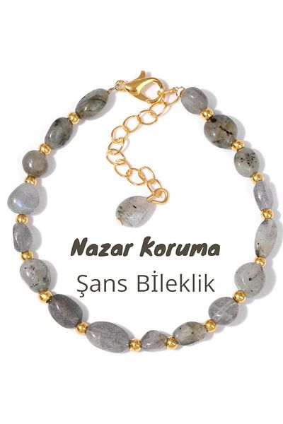 NBS Beautiful Naturel Stones Stylish Protection Energy Power Balance Labradorite Bracelet for Women (Gift, Bohemian, Summer)
