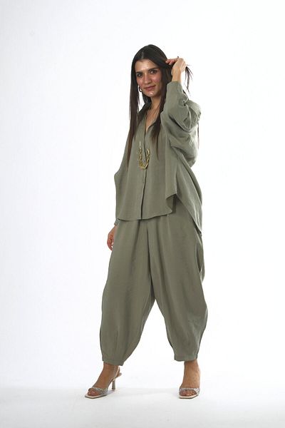 ABBRA Women's Modal Slouchy Shirt Set