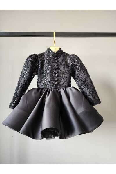 SCSTİL düğmeli grenli çocuk elbise