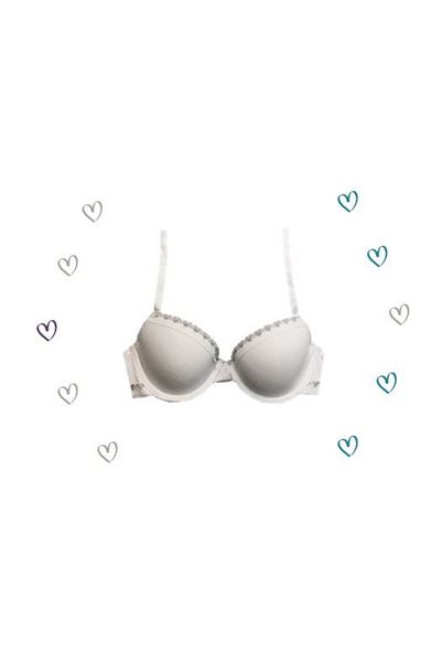 DEEP SECRET Sutien cu sârmă acoperit fără suport elastic cu inimă albă