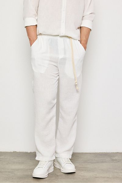 Weyeze Rope Detailed Woven Trousers Ag-Y23098Lns