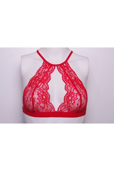DEEP SECRET شريط خلفي من الدانتيل باللون الأحمر للعام الجديد بتفاصيل Bralet Ds200501بر