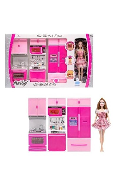 toysclub OYDAS 02374 ILK MUTFAK SETIM 3'LU DOLAP BEBEKLI