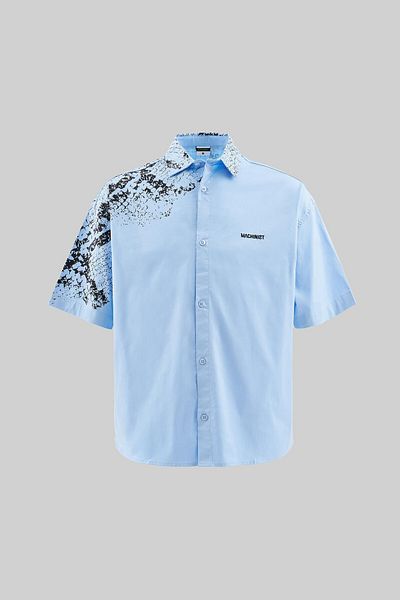 Machinist Ανδρικό πουκάμισο με Animal printed Baby Blue