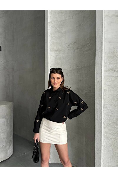 Keshka قميص قطني بفيونكة نسائية