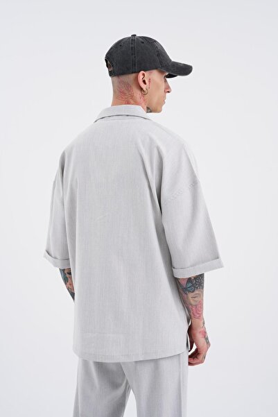 Machinist Men's Hidden Fly Light Gray Shirt