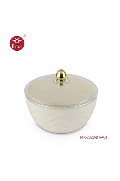 Rose Mr-2020-وعاء تمر مع غطاء روز (7*14)سم