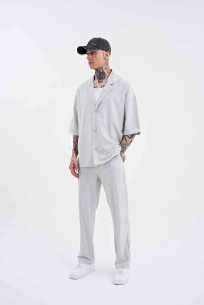 Machinist Men's Hidden Fly Light Gray Shirt