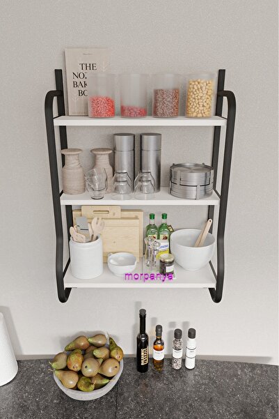 mormanya White Decorative Cormen Kitchen Shelf - Spice Rack