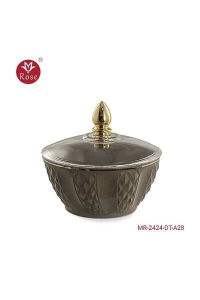Rose Mr-2424-Date bowl with rose lid (6.5*12) cm