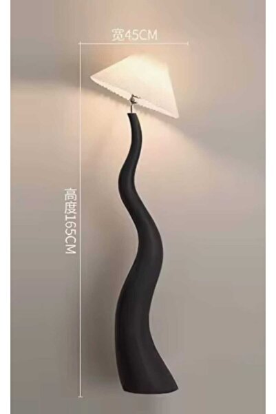 Genel Markalar Fransız iskandinav Lux Lambader Oturma Odası Çalışma Odası Villa Otel Dekoratif Ayaklı SİYAH RENK