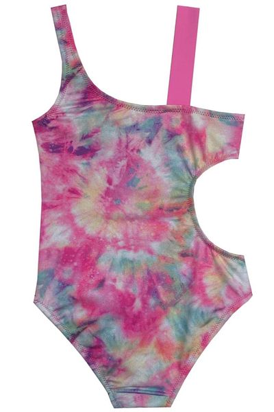 DEEP BEACH Batik Pink Detailed Girl's Swimsuit Db200589cm