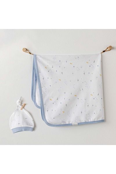 andywawa Baby Blanket Hat Set Blanket Hat Set 85X90 Ocean Is My Happy Place White