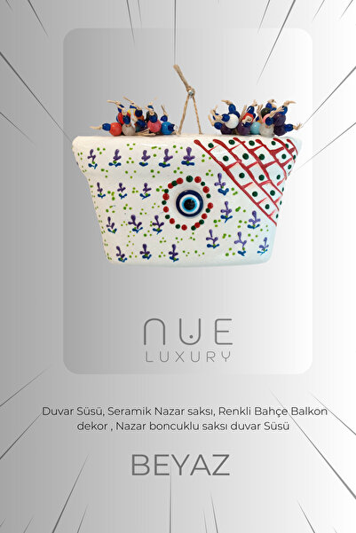 nueluxury Polyester Desenli Saksı Duvar Bahçe Balkon Dekorasyon Süsü