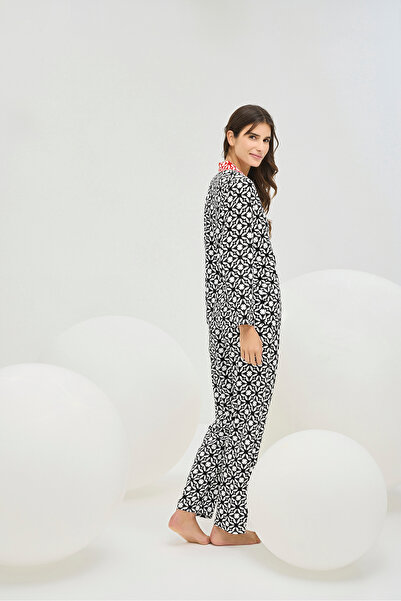 Sevim 16507 KADIN DÜĞMELİ PİJAMA TAKIM