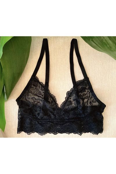 DEEP SECRET Μαύρο Full Lace Piping Bralet Ds 200601 br