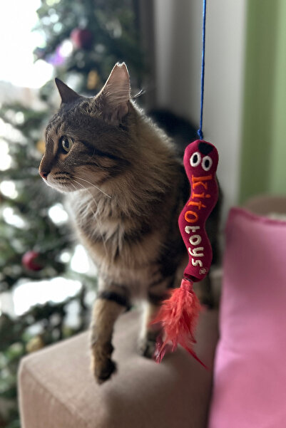 kito Toys Worm (Fishing Line) Plush Cat Toy (Contains Matatabi)