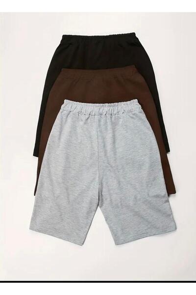 UYN SPORT Σορτς Άνετο Κομμένο Σετ 3 τεμαχίων Μαύρο-Καφέ-Γκρι