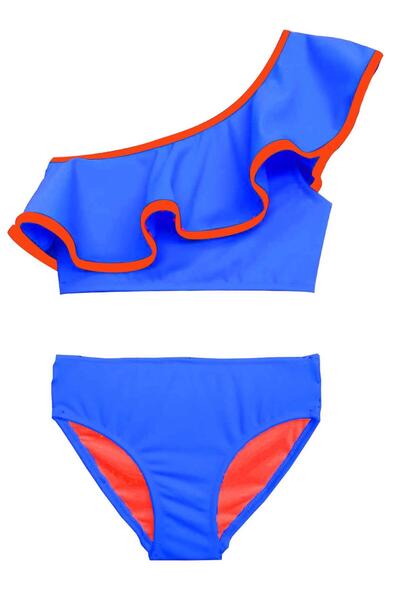 DEEP BEACH Saks Orange Piping Girl's Bikini Set Db 200621 bt