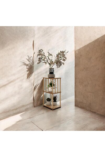 MERVİNG Komodin Kendin Kur-çevir Kur Özel Tasarım Ahşap Kısa Ayaklı Çam Desen...