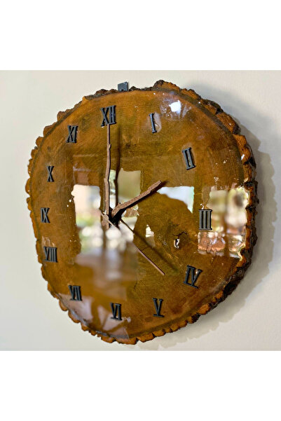 movipazar Lichtenberg Desenli Epoksi Kaplamalı Ahşap Duvar Saati [roma Rakam]