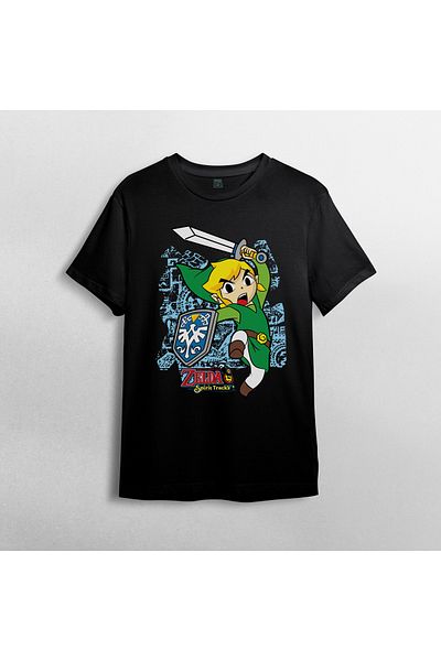 Pixxa The Legend of Zelda - Link Unisex 100% βαμβακερό μπλουζάκι με λαιμόκοψη μοντέλο 3