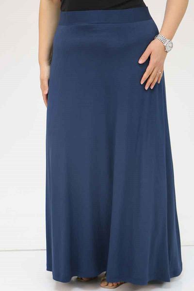 Eslina 45005 Large Size Sandy Basic Skirt - Navy Blue