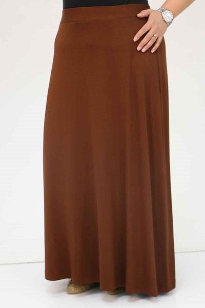 Eslina 45005 Large Size Sandy Basic Skirt - Brown