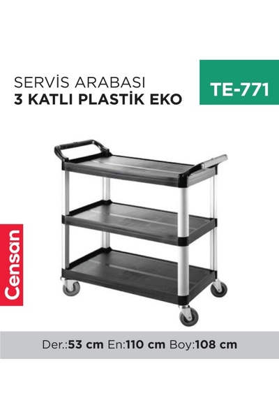 Promosyon Zinciri SERVİS ARABASI 3 KATLI PLASTİK (7379)(SAS-1)