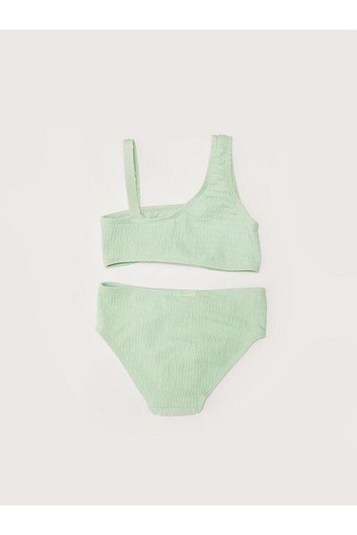 DEEP BEACH Textured Fabric Girl's Bikini Set