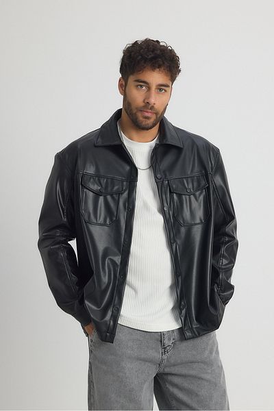 Weyeze Leather Coat - Af-K58543Lns Model Men's Shoes