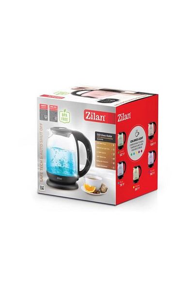 Zilan Fierbator Apa ZILAN ZLN-3956, 2200W, 1.7L, Control Temperatura, Iluminare LED, Sticla