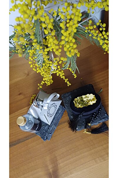 arzela Hediyelik Kutulu Tespih Çerezlik/Hurmalik ve Gül/Zemzem Suluk Cam Şişe...