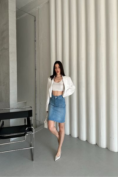 XRAY JEANS Blugi de damă, scurti, mini fustă de blugi cu buzunare