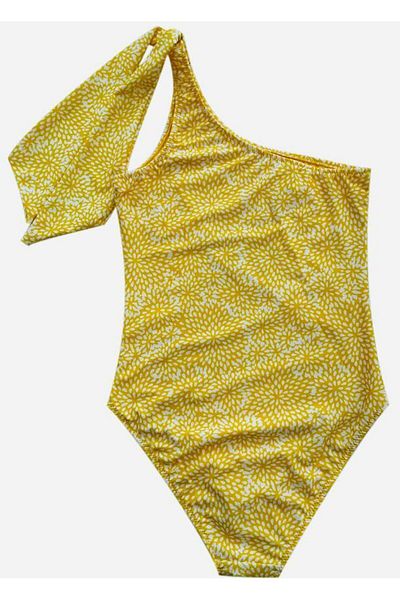 DEEP BEACH Single Shoulder Tie Swimsuit Db200724m