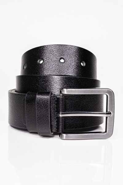 debbah Ανδρική μαύρη ζώνη από γνήσιο δέρμα - 4 εκ. (Αθλητική/Κλασική)